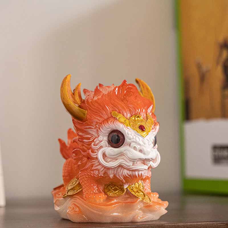 Buddha Stones Color Changing Small Kirin Resin Tea Pet Home Figurine Decoration