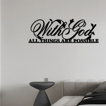 Buddha Stones With God All Things Are Possible Metal Sign Wall Art