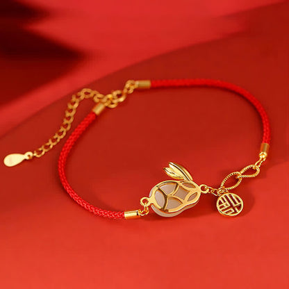 Buddha Stones 925 Sterling Silver Year of the Rabbit Hetian White Jade Luck Blessing Red String Bracelet