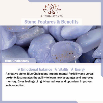 Buddha Stones Vintage Crystal Chalcedony Stone Energy Beaded Bell Charm Bracelet