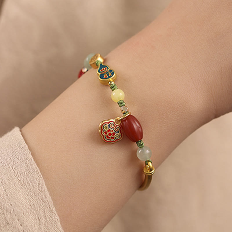Buddha Stones Tibetan Auspicious Clouds Fortune Happiness Wealth Luck Bracelet