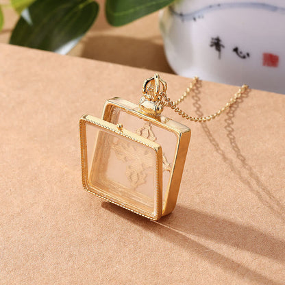 Buddha Stones 24K Gold Plated White Jade Double Dorje Protection Luck Necklace Pendant