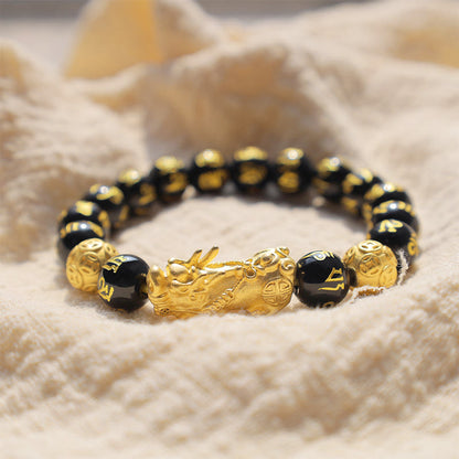 Buddha Stones "Blessings of Protection to Attract Wealth" PiXiu Bracelet Includes Gift Message Card