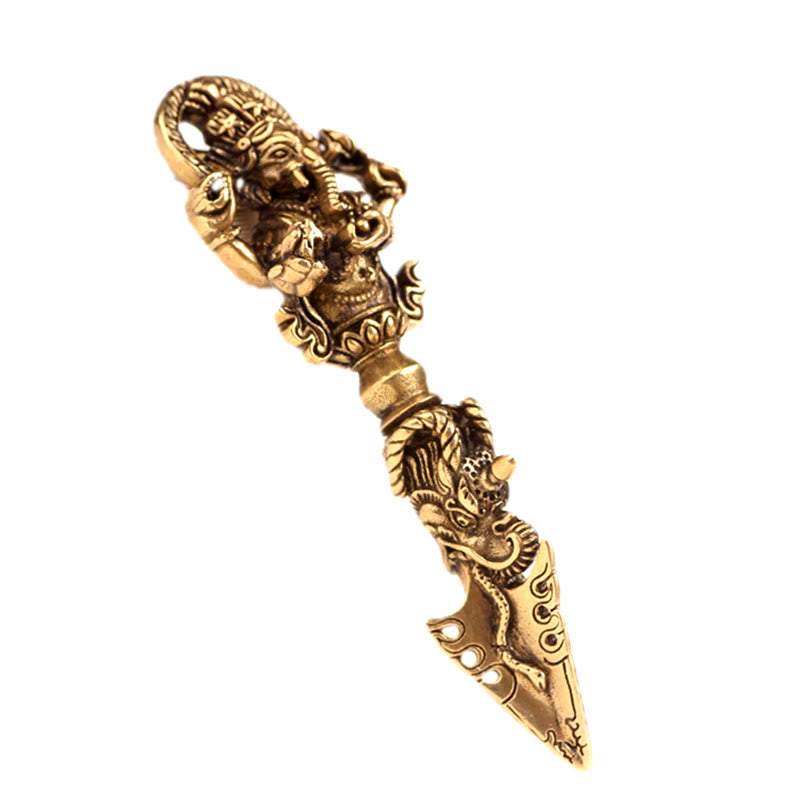 Buddha Stones Tibetan Ganesh Ganpati Elephant God of Wealth Dorje Vajra Spiritual Power Necklace Pendant