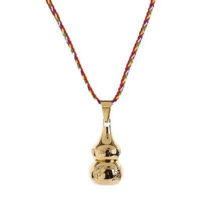 Buddha Stones Tibetan Yin Yang Symbol Gourd Harmony Titanium Steel Necklace Pendant