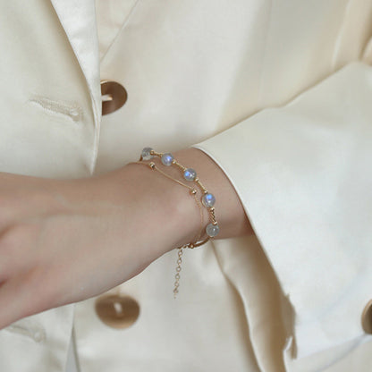 Buddha Stones Moonstone Positive Charming Chain Bracelet