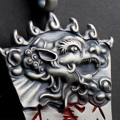 Buddha Stones FengShui Bagua PiXiu Cinnabar Balance Necklace Pendant