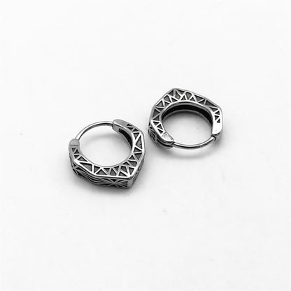 Buddha Stones Viking Hoop Titanium Steel Balance Earrings