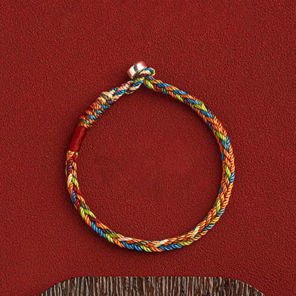 Buddha Stones "May you be healthy and happy" Lucky Multicolored Bracelet Includes Gift Message Card