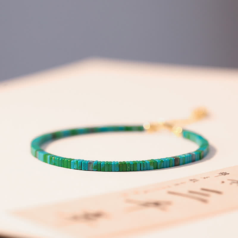 Buddha Stones Turquoise Beaded Friendship Strength Chain Bracelet