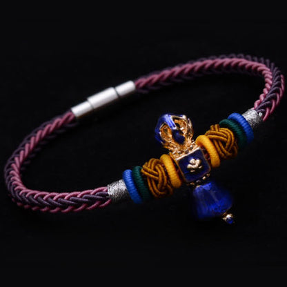 Buddha Stones Tibetan Handmade Dorje Vajra Strength Eight Threads String Bracelet