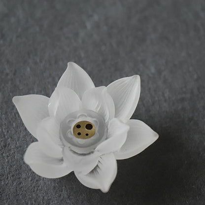 Buddha Stones Mini Lotus Liuli Crystal Healing Meditation Stick Incense Burner