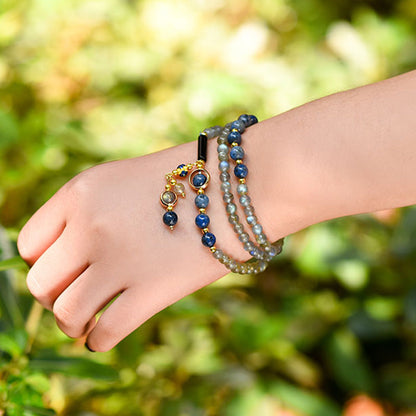 Buddha Stones Moonstone Lazurite Calm Healing Positive Bracelet