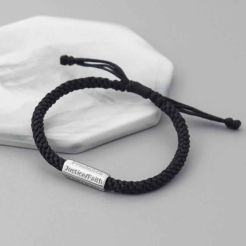 Buddha Stones Seven Deadly Sins Seven Virtues Braided String Bracelet