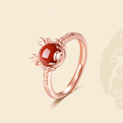 ❗❗❗A Flash Sale- Buddha Stones 925 Sterling Silver Year of the Dragon Cinnabar Red Agate Dragon Protection Bracelet Necklace Pendant Earrings Ring