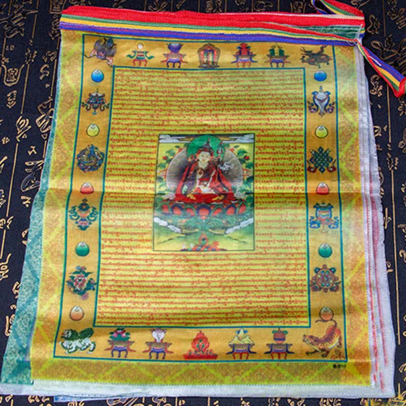 Buddha Stones Tibetan 5 Colors Windhorse Buddha Tara Scriptures Healing Auspicious Outdoor Prayer Flag