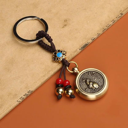 Buddha Stones 12 Chinese Zodiac Blessing Wealth Fortune Keychain