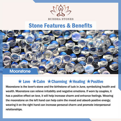 Buddha Stones Natural Moonstone Cinnabar Calm Positive Phone Decoration