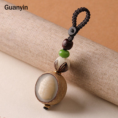 Buddha Stones Bodhi Seed Blessing Keychain Decoration