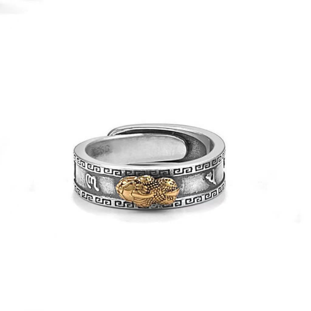 Buddha Stones PiXiu Om Mani Padme Hum Heart Sutra Luck Wealth Couple Ring