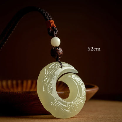 Buddha Stones Peace Buckle Jade Small Leaf Red Sandalwood Cinnabar Agate Luck Necklace Pendant
