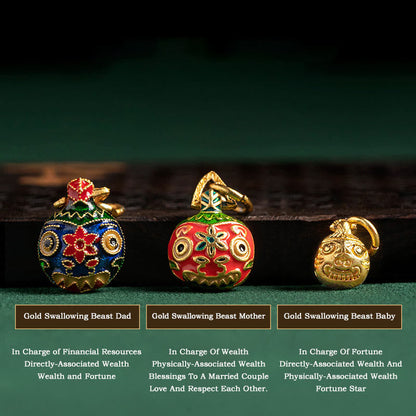 Buddha Stones Natural Pearl Cinnabar Money Bag Bell Gold Swallowing Beast Dancing Lion Healing Phone Hanging Decoration
