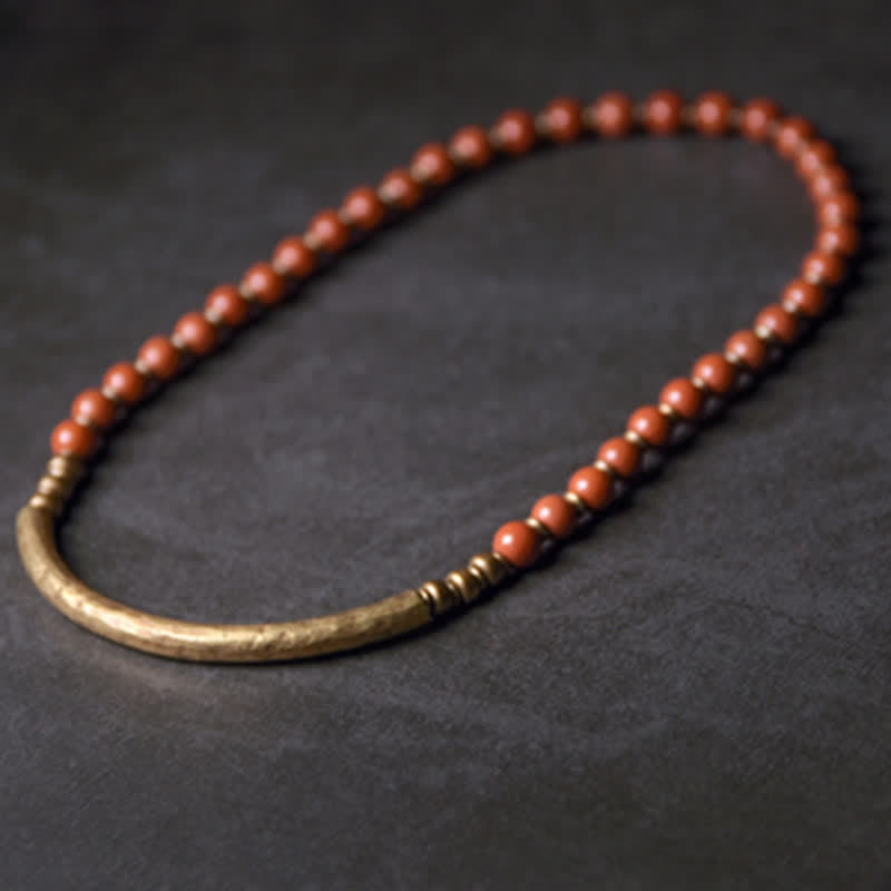 Buddha Stones Red Jasper Moss Agate Black Obsidian Crystal Copper Peace Couple Bracelet