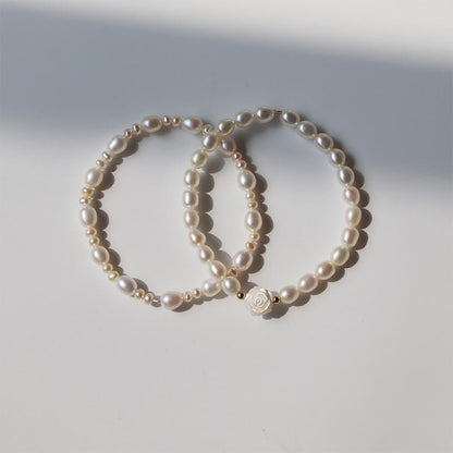 Buddha Stones Natural Flower Pearl Sincerity Bead Bracelet