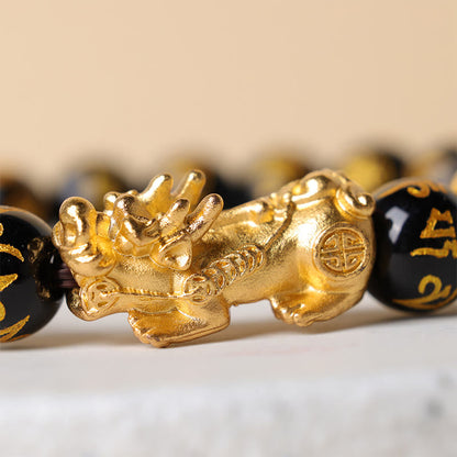 Buddha Stones "Blessings of Protection to Attract Wealth" PiXiu Bracelet Includes Gift Message Card