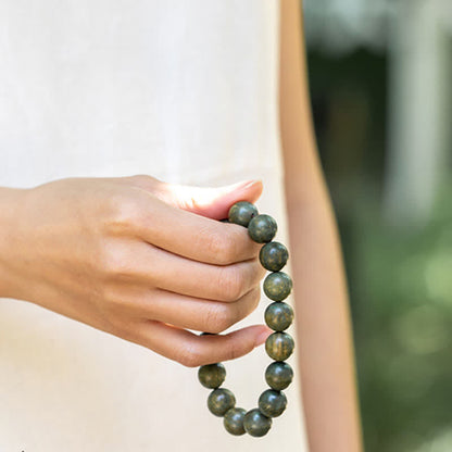 Buddha Stones Tibetan Green Sandalwood Soothing Cure Bracelet