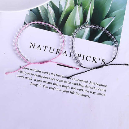 Buddha Stones Handmade Glass Beads Braided String Adjustable Bracelet