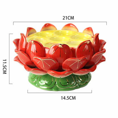 Buddha Stones Meditation Prayer Altar Lotus Flower Candle Holder Buddhist Temple Rituals Use Items