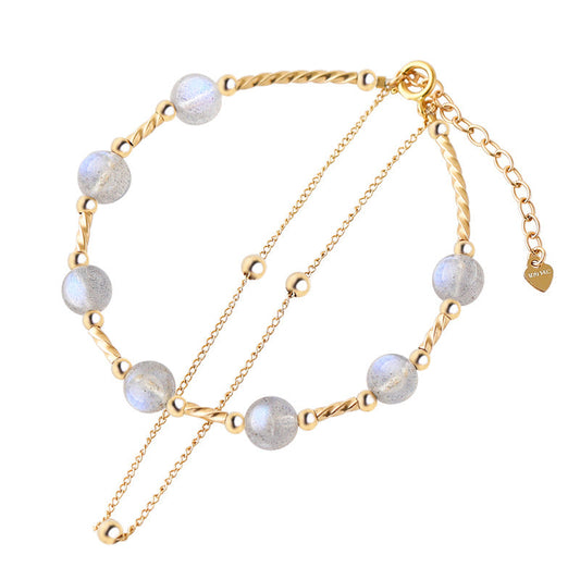 Buddha Stones Moonstone Positive Charming Chain Bracelet