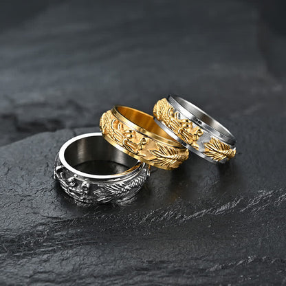 Buddha Stones Dragon Titanium Steel Stimulation Rotatable Ring (Extra 30% Off | USE CODE: FS30)
