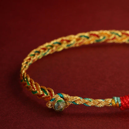 Buddha Stones Year of the Dragon Handmade Colorful Dragon Carved Success Braided Bracelet (Extra 30% Off | USE CODE: FS30)
