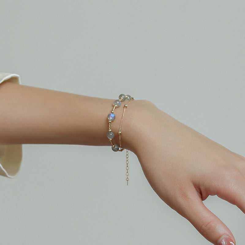 Buddha Stones Moonstone Positive Charming Chain Bracelet