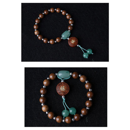 Buddha Stones Abelia Biflora Wood Happiness Protection Bracelet