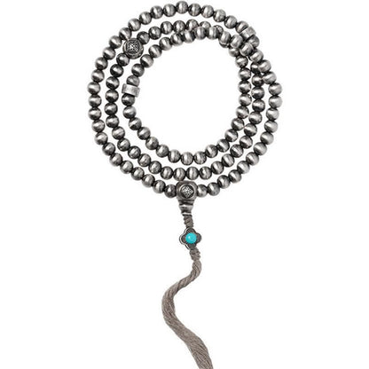 Buddha Stones 108 Mala Beads 925 Sterling Silver Red Agate Turquoise Confidence Charm Bracelet