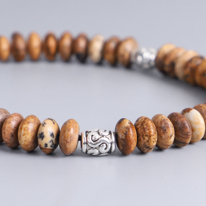 Buddha Stones Picture Jasper Positive Beads String Bracelet