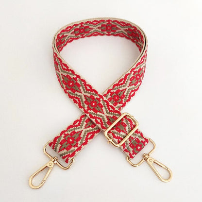Buddha Stones Multicolor Embroidered Shoulder Bag Straps