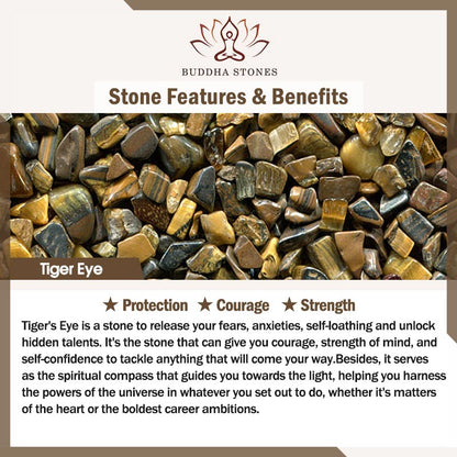 Buddha Stones "Wishing You Luck and Confidence" Tiger Eye Leather Includes Gift Message Card