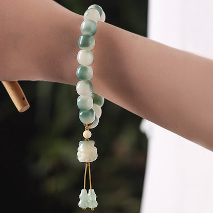 Buddha Stones Gradient Bodhi Seed Nine Tailed Fox Cat Paw Claw Pine Cone Peace Bracelet