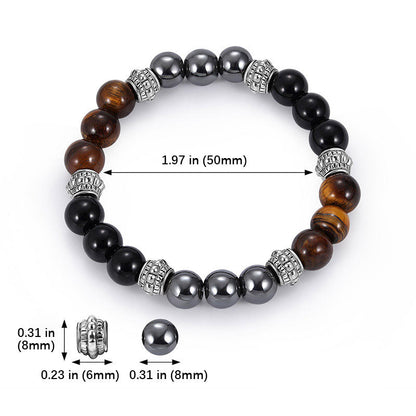 Buddha Stones Tiger Eye and Hematite Good Luck and Healing Bracelet