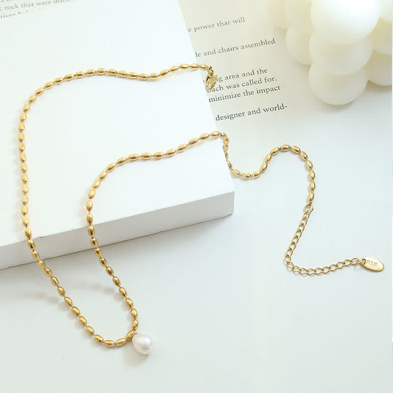 Buddha Stones Pearl Bead Peace Necklace Pendant