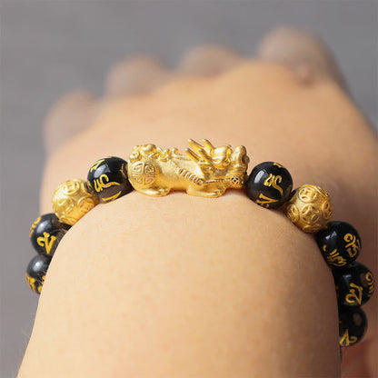 Buddha Stones "Blessings of Protection to Attract Wealth" PiXiu Bracelet Includes Gift Message Card