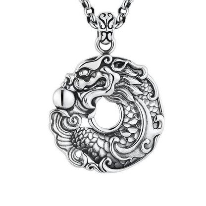Buddha Stones Koi Fish Dragon Peace Buckle Wealth Necklace Pendant