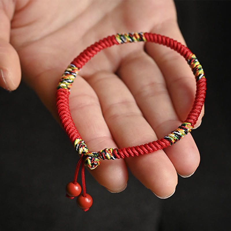 Buddha Stones Five Colors King Kong Knot String Protection Luck Bracelet