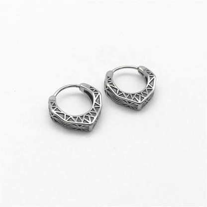 Buddha Stones Viking Hoop Titanium Steel Balance Earrings
