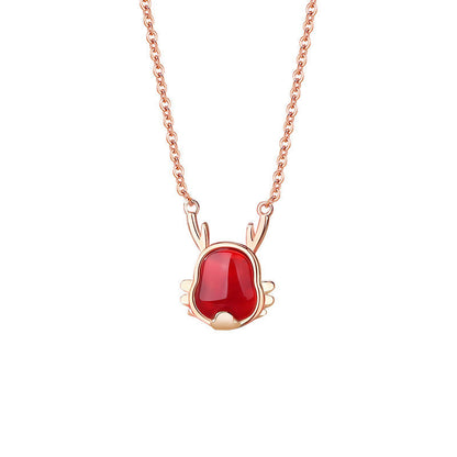 ❗❗❗A Flash Sale- Buddha Stones 925 Sterling Silver Year of the Dragon Natural Red Agate Dragon Attract Fortune Fu Character Strength Bracelet Necklace Pendant Earrings