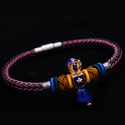 Buddha Stones Tibetan Handmade Dorje Vajra Strength Eight Threads String Bracelet